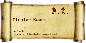 Michler Kabos névjegykártya